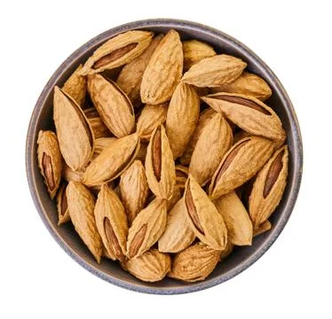 Almonds shell in bowl with clipping path Stock Photos