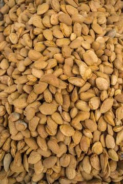 Almonds in shell at the market Stock Photos