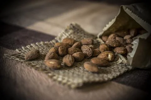 Almonds on a Table Stock Photos