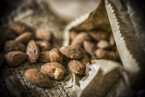 Almonds on a Table Stock Photos