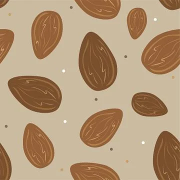 Almonds - vector set of design elements and pattern for packaging background イラスト素材