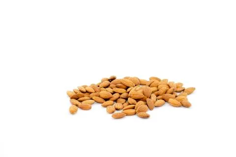 Almonds on white background 写真素材