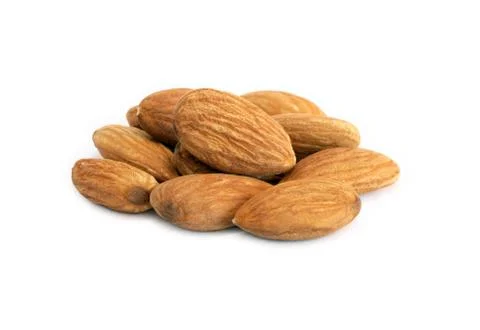 Almonds on white Stock Photos