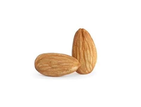 Almonds on white Stock Photos