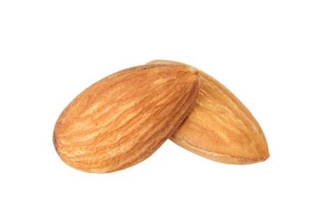 Almonds on a white Stock Photos
