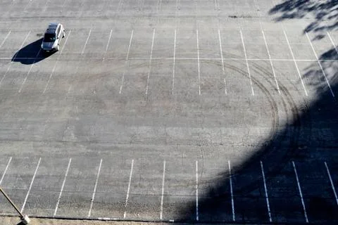 Almost Empty Parking Lot 스톡 사진