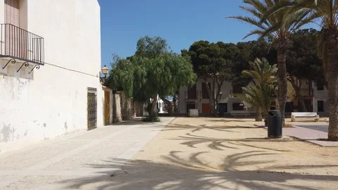 Almost empty playground on the island of tabarca Stock Footage 122218975