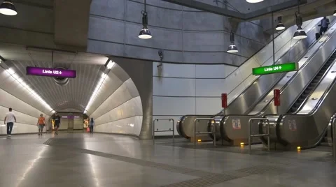 Almost empty underground hall Stock Footage 66821846