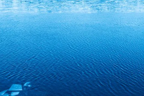 Almost melted ice on river background Foto stock