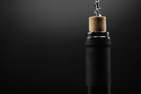 Almost open bottle of wine Stock Photos