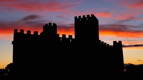 Almourol Castle, Time Lapse at Twilight, Ribatejo, Portugal Stock Footage 134175828