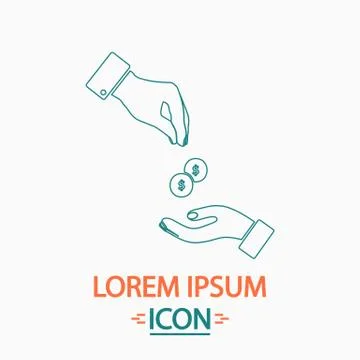 Alms computer symbol Stock Illustration