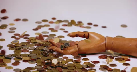 Alms on Outstretched Hand 스톡 동영상 147387211