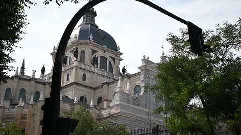 Almudena Cathedral in Madrid Video stock 245330739