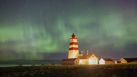 Alnes Lighthouse, Norway Stock Footage 87768993