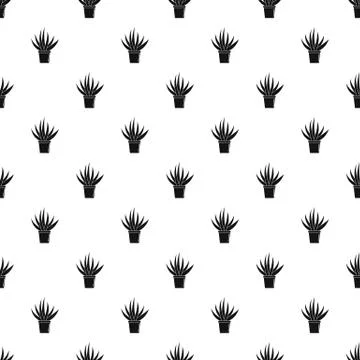 Aloe housepot pattern seamless vector Stock Illustration
