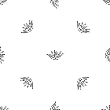 Aloe plant pattern seamless vector Stock Illustration