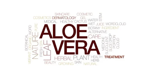 Aloe vera animated word cloud, text design animation. Kinetic typography. Stock Footage