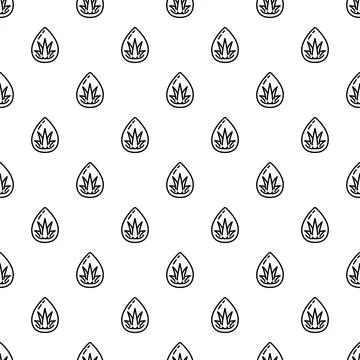 Aloe vera essence drop pattern for cosmetic design Illustrazione stock