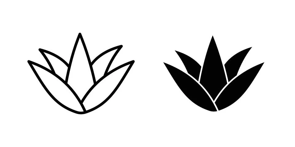 Aloe vera icon set. Vector EPS 10 Stock Illustration