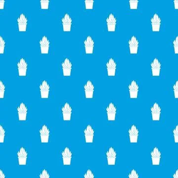 Aloe vera plant pattern seamless blue Illustrazione stock