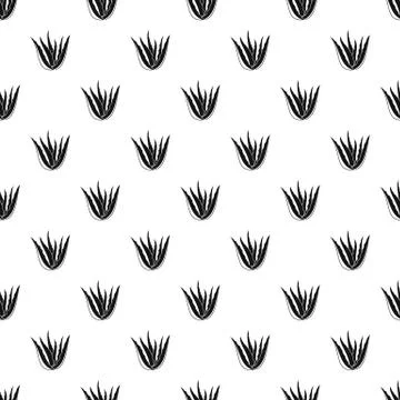 Aloe vera plant pattern seamless vector Stock Illustration