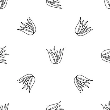 Aloe vera plant pattern seamless Stock Illustration
