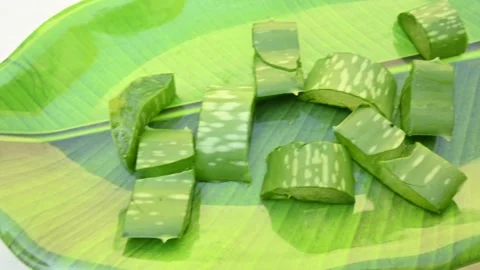 Aloe vera slices. Stock Footage 266776547