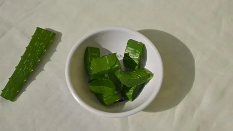 Aloe vera slices. Stock Footage 267189703