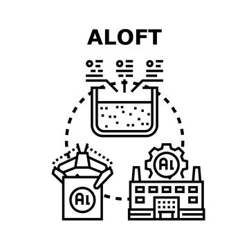 Aloft smart system processing data with artificial intelligence Stock Illustration
