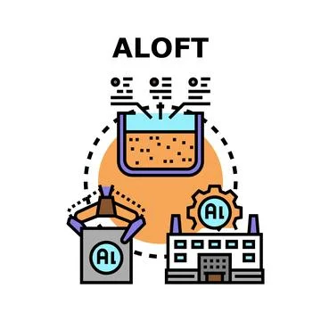 Aloft smart system processing data with artificial intelligence Stock Illustration