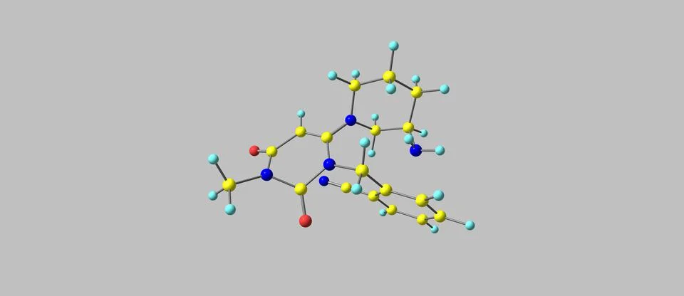 Alogliptin molecular structure isolated on grey Illustrazione stock