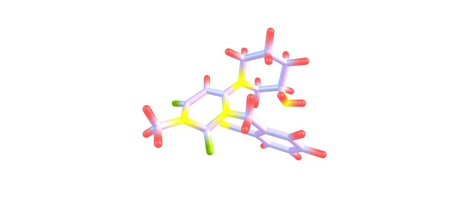 Alogliptin molecular structure isolated on white Illustrazione stock