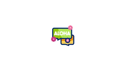Aloha Animated Icon Video stock 320231463