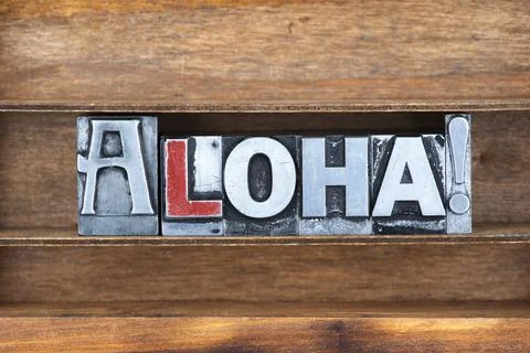Aloha exclamation tray Stock Photos