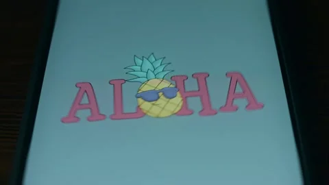 Aloha greeting with pineapple image, presentation Stock Footage 310056747