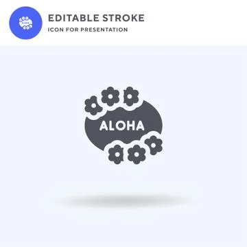 Aloha icon vector, filled flat sign, solid pictogram isolated on white, logo Stock Illustration