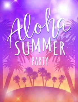 Aloha summer party Illustrazione stock
