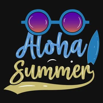 Aloha summer typography tshirt design  Illustrazione stock