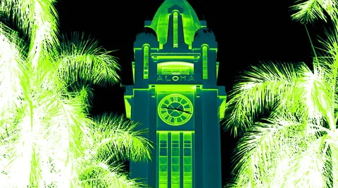 Aloha Tower Art Deco Concept Honolulu, Oahu, Hawaii Stock-Footage 40447511