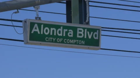 Alondra Blvd Sign in Compton Stock Footage 53826751