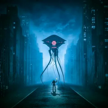 Alone against the invader Stock-Illustration
