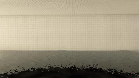 Alone in the backrooms liminal space 3d render Stock Illustration