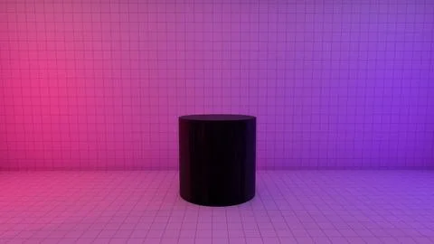 Alone in the backrooms liminal space 3d render Illustrazione stock