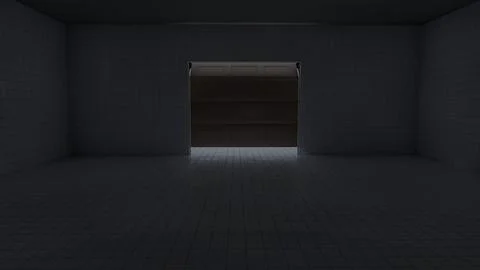 Alone in the backrooms liminal space 3d render Stock Illustration