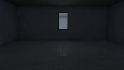 Alone in the backrooms liminal space 3d render Stock Illustration