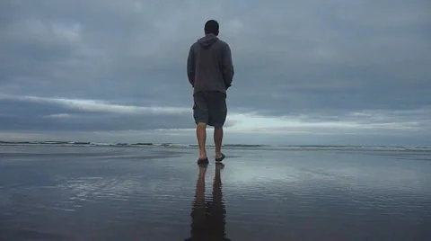 Alone at the Beach 1 Stock Footage 6930565