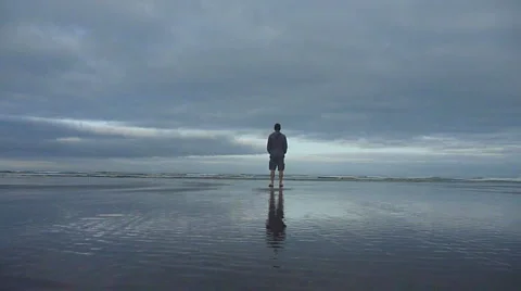 Alone at the Beach 2 Stock Footage 6930566