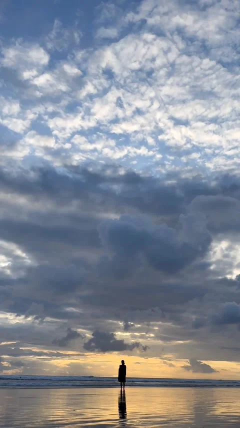 Alone On The Beach Stock Footage 211108889