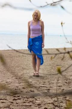 Alone on the beach Stock Photos